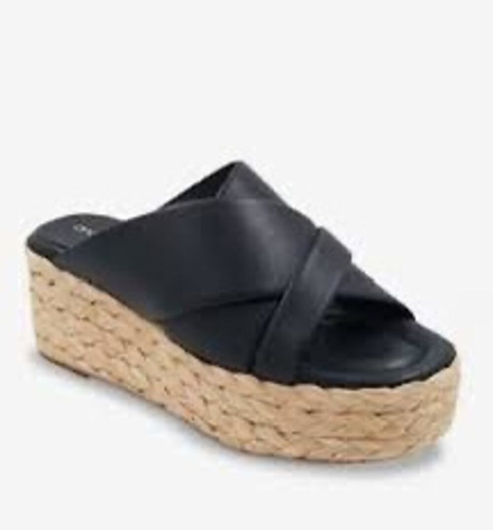 Andre Assous Calesa Navy Espadrille Crossover Slip On Sandals Women’s 38